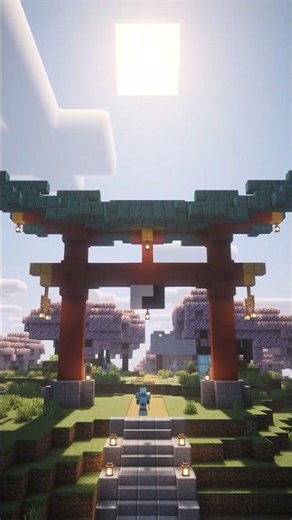 Beautiful Japanese Torii Gate in Minecraft