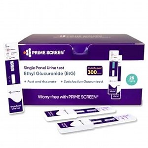 Prime Screen [25 Pack] EtG Alcohol Urine Test - at Home Rapid Testing Dip Card Kit - 80 Hour Low Cut-Off 300 ng/mL - WETG-114