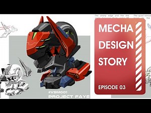 How to design a mecha concept from beginning Episode 03 | Mecha head armor