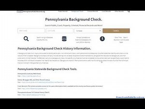 Pennsylvania Background Check (Criminal and Public Records Search Online).