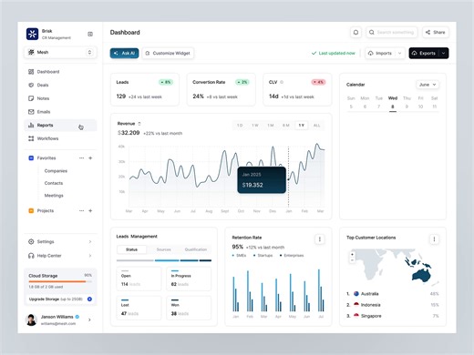 Brisk - CRM Dashboard