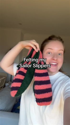 Sailor Slippers are complete!! 🧶 #sailorslippers #knittok #knittersoftiktok #knitting #knittingtiktok @annie - anniesews