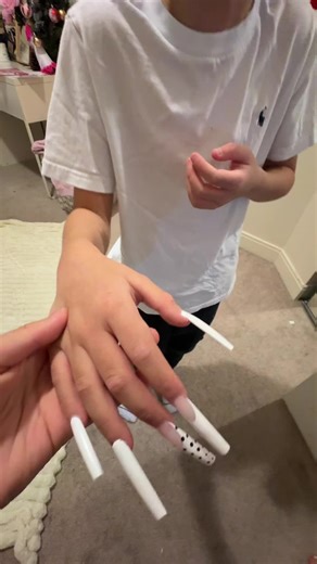 bro was forced to do this #brother #nails #fyp #funny credsss @️ @skibidylily