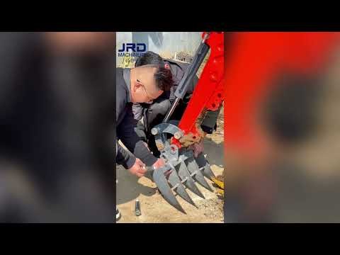Mini Excavator Digging, Clearing & Auger Drilling | Full Field Demo (JRD Machinery)