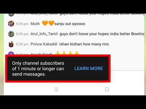 YouTube Fix Only channel subscribers of 1 minute or longer can send messages Problem Solve