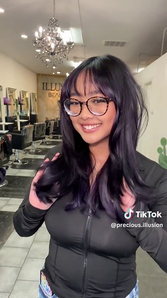 Subtle Purple Balayage Highlights for Dark Hair