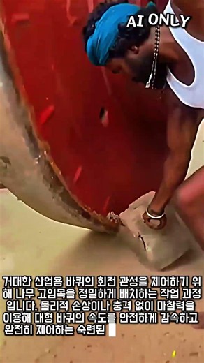 대형 산업용 바퀴의 회전 관성을 제어하는 고임목 활용법 #worker #process #industrial #safety #engineering