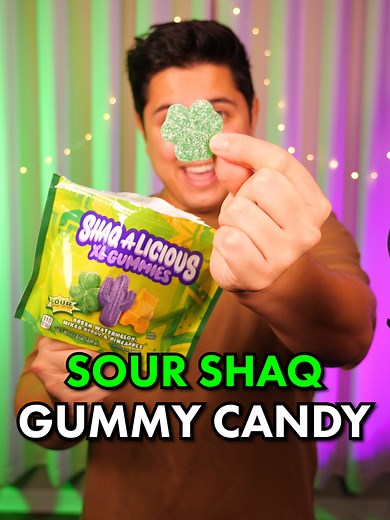 Sour Shaq Gummy Candy ASMR Review and Tasting Experience