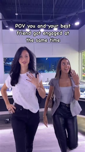 Diamonds By Raymond Lee on Instagram: "true bbf goals !!! Engagement at the same time with a stunning jewelry from @diamondsbyraymondlee #engagement #engaged #bff #diamond #diamondsbyraymondlee #engagementring"