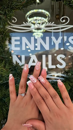 Jenny Nails & Day spa - Nail Salon South Ogden Utah on Instagram: "✨ Holiday nails are booking fast ❄️ This soft pink winter set won’t last long. 📩 DM now to save your spot ⏳ Limited holiday appointments available 💅 #jennynails #booknow #nailart #naildesign #jennynailsalonsouthogden"