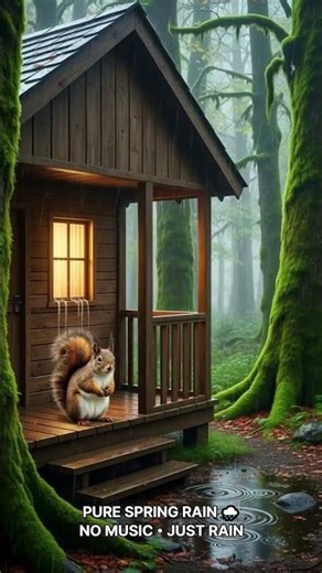 🌧️ Spring Rain at a Forest Cabin | Pure Rain Sounds for Relaxing