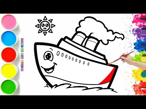 🚢🌊 How To Draw a Big Ocean Ship | Easy Step By Step Tutorial #65