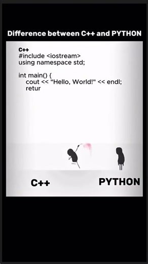 Python vss C++,see the key differences! #educational #fun #keşfet #python