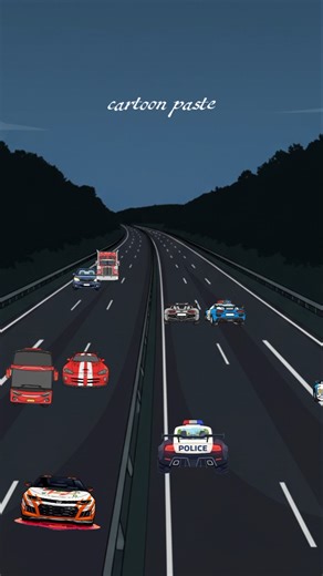 Traffic + Police Chase #car #cartoon #cartoonvideo #police #highway