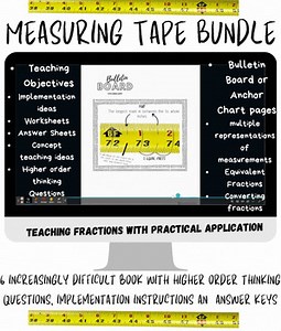 Measuring Tape Knowledge Builder Book 1-6 Fractions and Conversions CTE Math