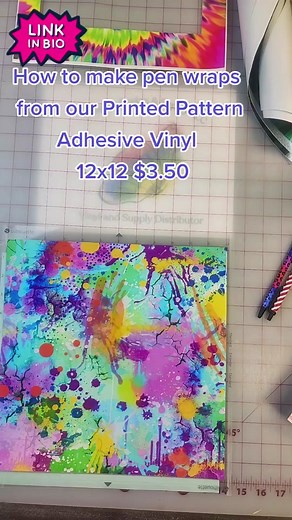 How to make pen wraps from our Printed Pattern Adhesive Vinyl 12x12 for $3.50 #creativedesignsupply #adhesivewrap #penwraps #penwrap #pen #pens #custompens #adhesivevinyl #foryoucrafters