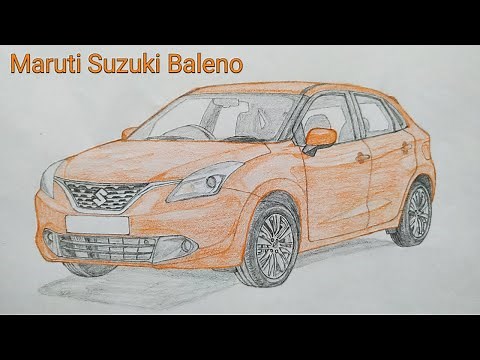 How To Draw Maruti Suzuki Baleno | car drawing