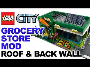 Lego City Grocery Store MOD - Adding a roof and back wall to set 60347