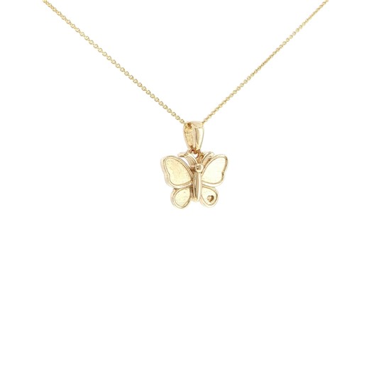 14K Yellow Gold Butterfly Pendant Necklace, Minimalist Solid Gold Charm - Etsy