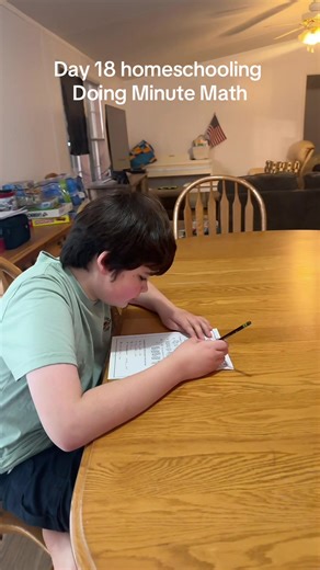 Homeschooling day 18 doing Minute Math. #math #homeschooling #fyp #autisim #nonverbal