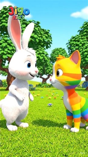🌈 Rainbow Cat aur Rabbit ki Dosti | Cute Gilhari Story 🐿️ | Kids Cartoon Hindi