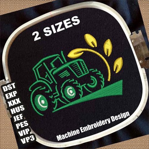 Farming Tractor Machine Embroidery Designs | Farm Tractor Embroidery Patterns | Tractor Pepper Embroidery Files | Farmer Embroidery DST File - Etsy
