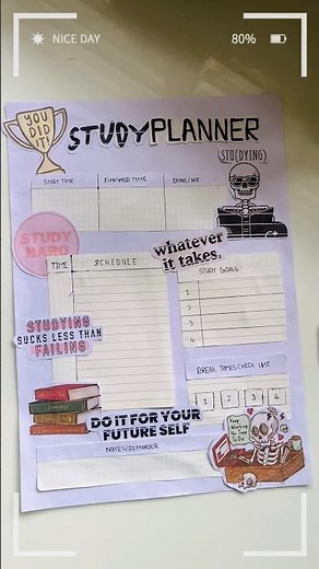 How to make Study planner 📖diy#cute study planner#viral study planner#aesthetic study planner