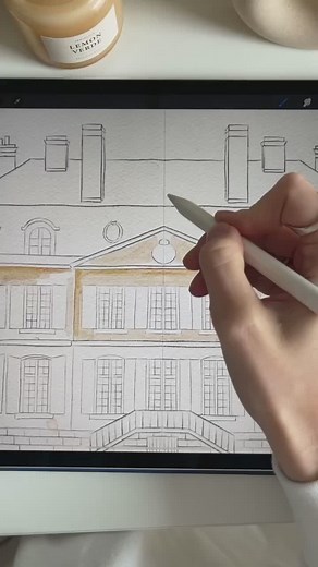 Watercolor House Drawing Tutorial