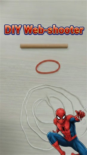 Elastic energy in action! rubber band diy web shooting #shortsfeed #shorts