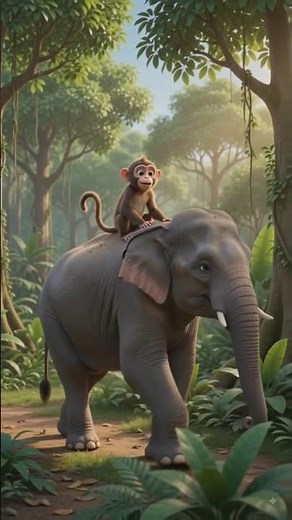 Bandar aur Hathi ki kahani 🐒🐘 #Hindi cartoon