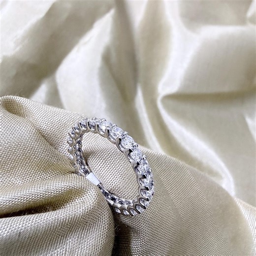 1.55 CT Lab Diamond Full Eternity Band With Round Diamonds - Etsy
