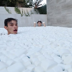 20K views · 578 reactions | We Put 5,000 Marshmallows In A Pool!  | Lucas and Marcus | Facebook
