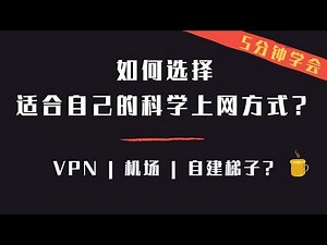 「#50」2021年翻墙该怎么选？是 VPN、机场、VPS自建梯子？5分钟学会！？如何选择适合自己的科学上网方式？