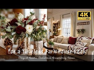Elegant Rustic Christmas Decorating Ideas for a Timeless Farmhouse Look | 4K