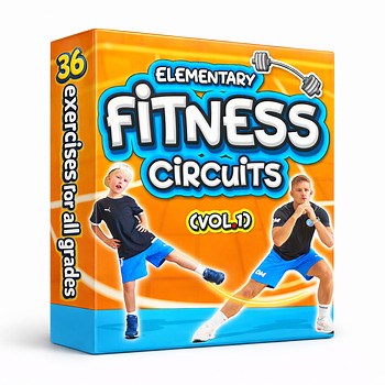 PE Fitness Circuit Station cards - 36 gym tasks with cards & videos (Vol.1)