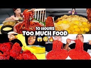 Mukbangers Eating TOO MUCH Food 😳🔥 ( 10 hours asmr compilation )