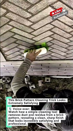 This Brick Pattern Cleaning Trick Looks Extremely Satisfying #brickcleaning #construction #masonry