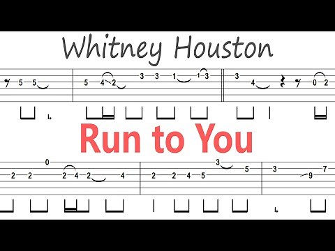 Whitney Houston - Run to You / Guitar Solo Tab+BackingTrack