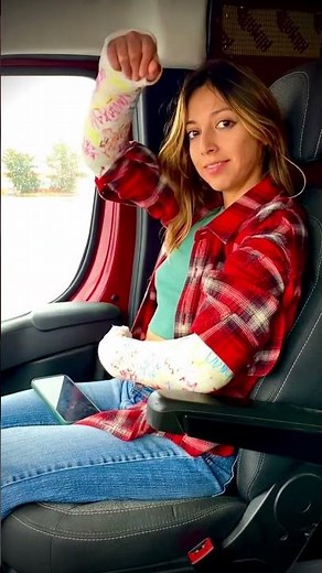 Irene rocking 2 long arm casts . . .