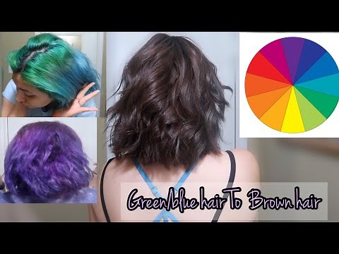 GETTING RID OF GREEN/BLUE HAIR WITHOUT BLEACH| BLUE TO BROWN HAIR