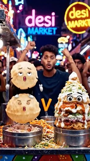 Street food war started 😭🍢🌶️ #aivideo #funny #trendingshorts #food
