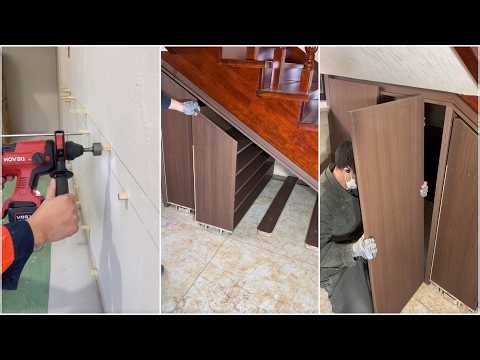 Finishing Secret Under Stairs Room & Hidden Drawer System | Clean Modern Woodwork