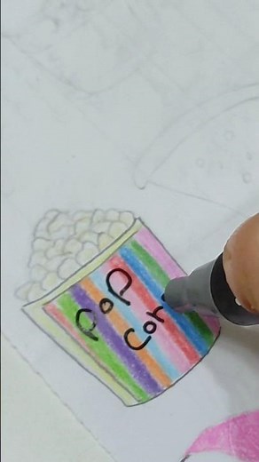 "Coloring a Cute Sticker | Aesthetic DIY Drawing ✏️💖 #Shorts