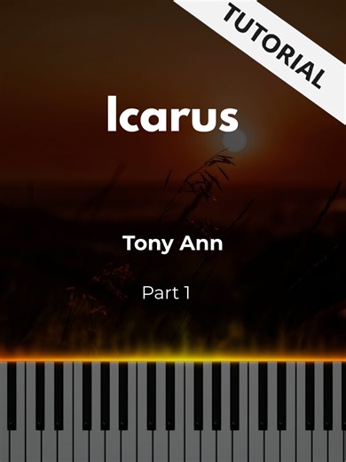 Icarus - Tony Ann part 1 tutorial Enjoy this slow piano tutorial! Whether you're here to listen or want to learn this piece yourself – I've got you covered. You can find the high-quality Sheet Music (PDF) and MIDI files fullscreen Videos (slow / original speed) via the link in my bio. Check out my profile for more aesthetic piano covers and tutorials and follow me 💜 #song #piano #cover #pop #learnpiano #pianotok #pianotutorial #tutorial