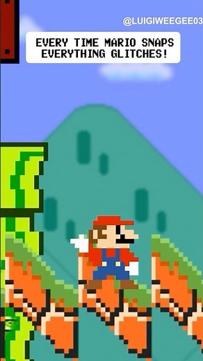 Every Time Mario Snaps, Everything Glitches! #mario #supermario #shorts