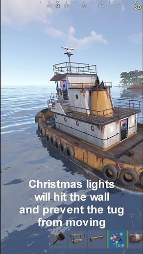 How to hide and save Tug at age of the map. Rust Game.