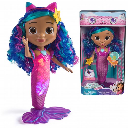 Gabby's Dollhouse: The Movie, Sing & Shine Mermaid Gabby, Waterproof Mermaid Doll, Lights & Sounds - Walmart.com