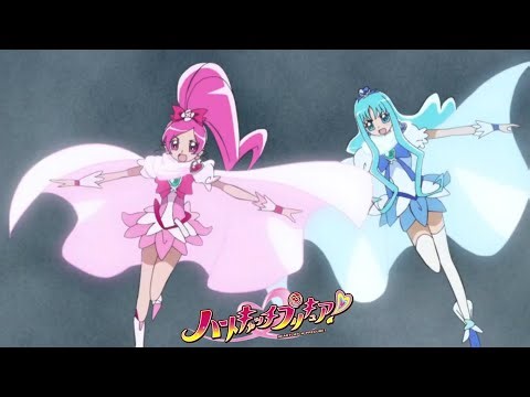 [1080p60]Double Full Body Punch! {Cure Marine & Cure Blossom Attack} (HeartCatch PreCure!)
