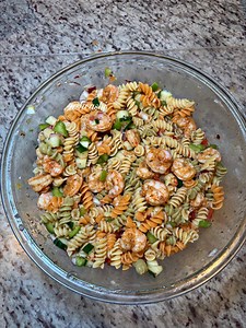 Easy Shrimp Pasta Salad #cookwithme #pastasalad #shrimppastasalad #recipeideas #dinnerideas | Ashley Jackson