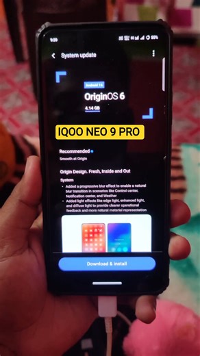 iQO0 Neo 9 Pro OriginOs 6 Android 16 Update After Install Gaming & Camera #originos6 #shorts